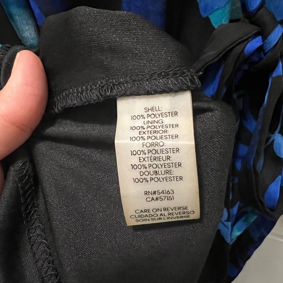 Calvin Klein  V-Neck Flutter Short Sleeve Tie Waist Floral Chiffon Midi Dress - Picture 8 of 8